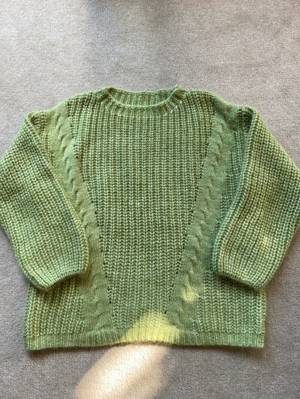 Apple Green Chunky Knit Oversized Sweater - Size Medium